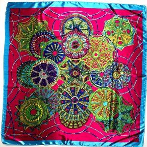 Mandala Pattern Satin Charmeuse Scarf